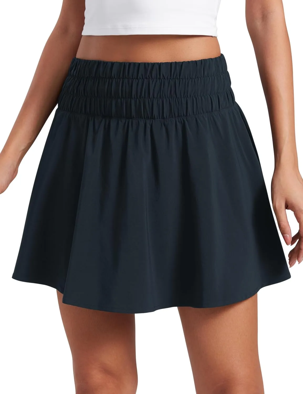 CRZ YOGA High Waisted Flowy Tennis Skirts for Women Pleated Casual Golf Athletic Pickleball Skorts with Shorts Pockets