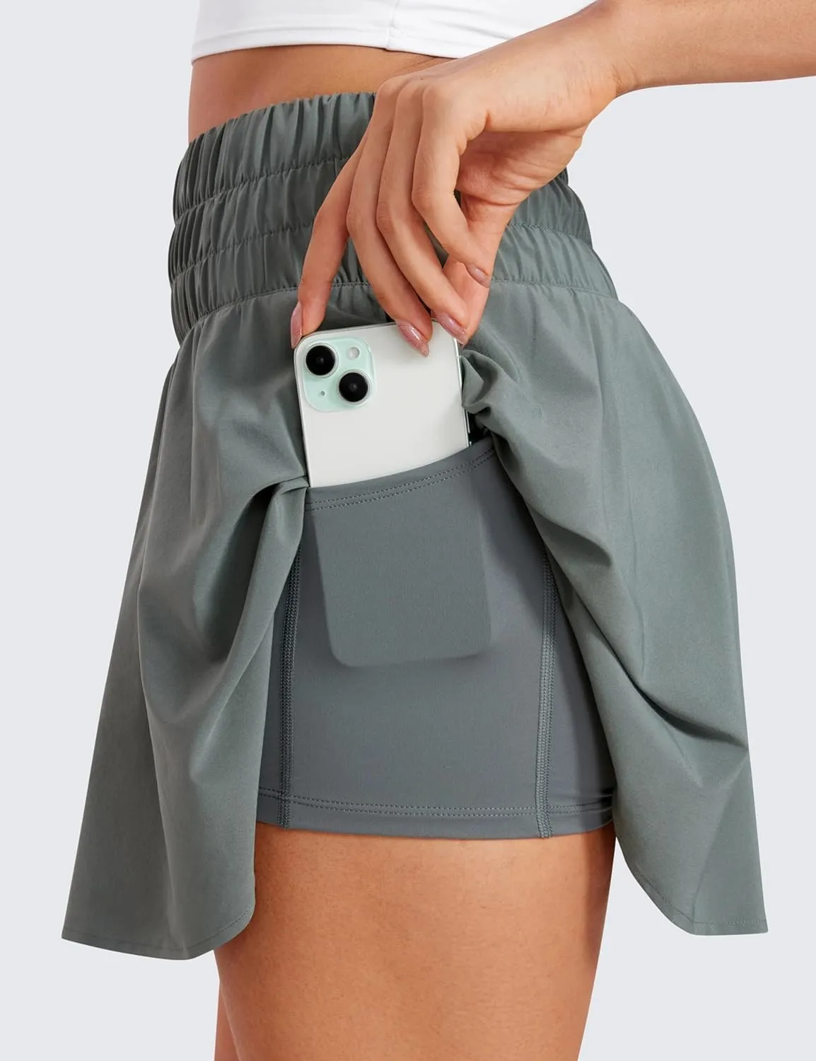 CRZ YOGA High Waisted Flowy Tennis Skirts for Women Pleated Casual Golf Athletic Pickleball Skorts with Shorts Pockets
