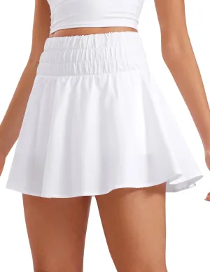 CRZ YOGA High Waisted Flowy Tennis Skirts for Women Pleated Casual Golf Athletic Pickleball Skorts with Shorts Pockets