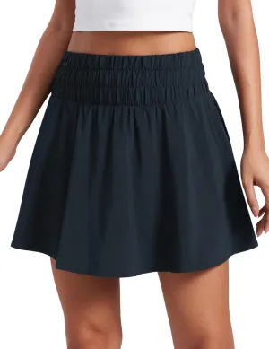 CRZ YOGA High Waisted Flowy Tennis Skirts for Women Pleated Casual Golf Athletic Pickleball Skorts with Shorts Pockets