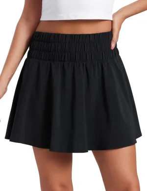 CRZ YOGA High Waisted Flowy Tennis Skirts for Women Pleated Casual Golf Athletic Pickleball Skorts with Shorts Pockets