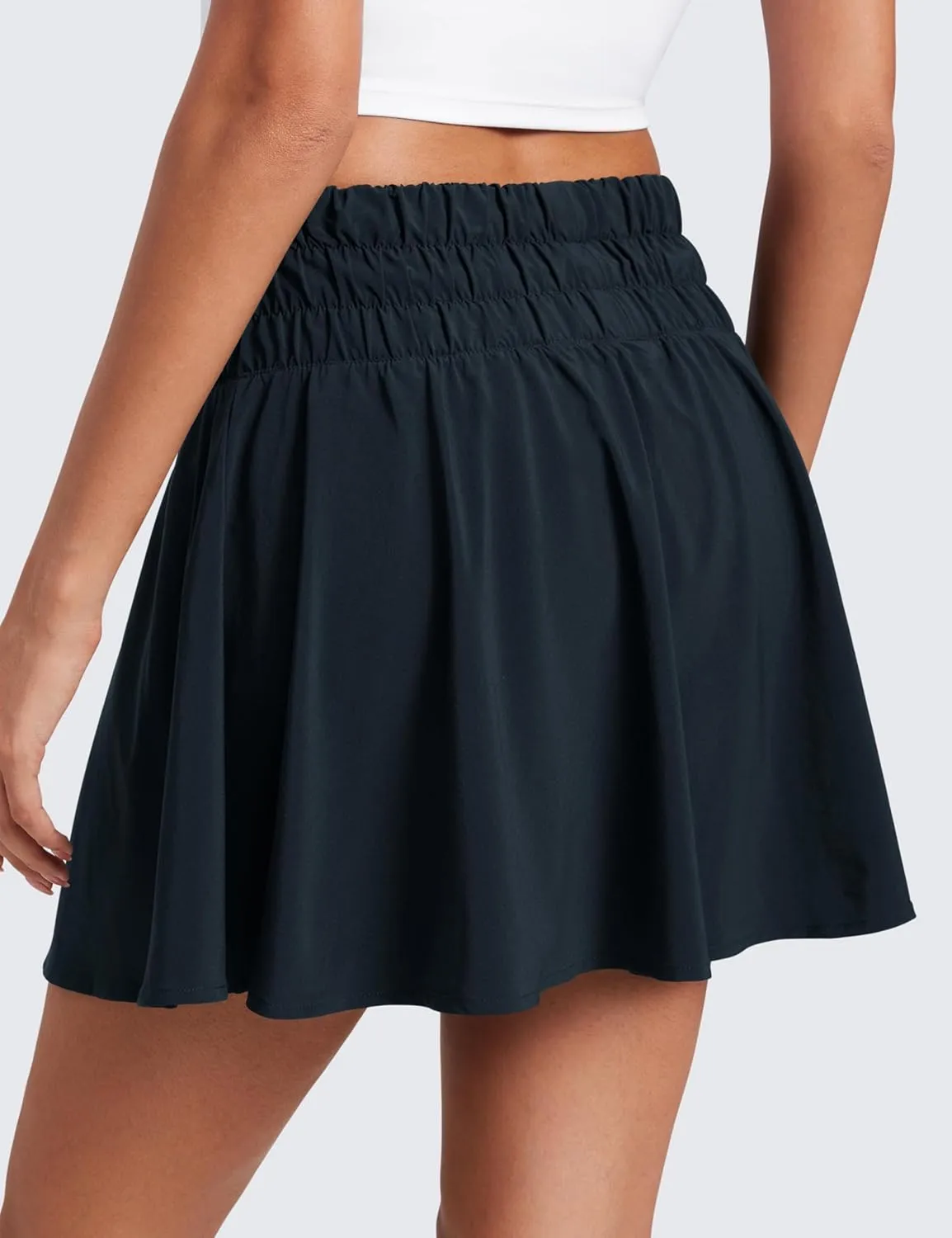 CRZ YOGA High Waisted Flowy Tennis Skirts for Women Pleated Casual Golf Athletic Pickleball Skorts with Shorts Pockets