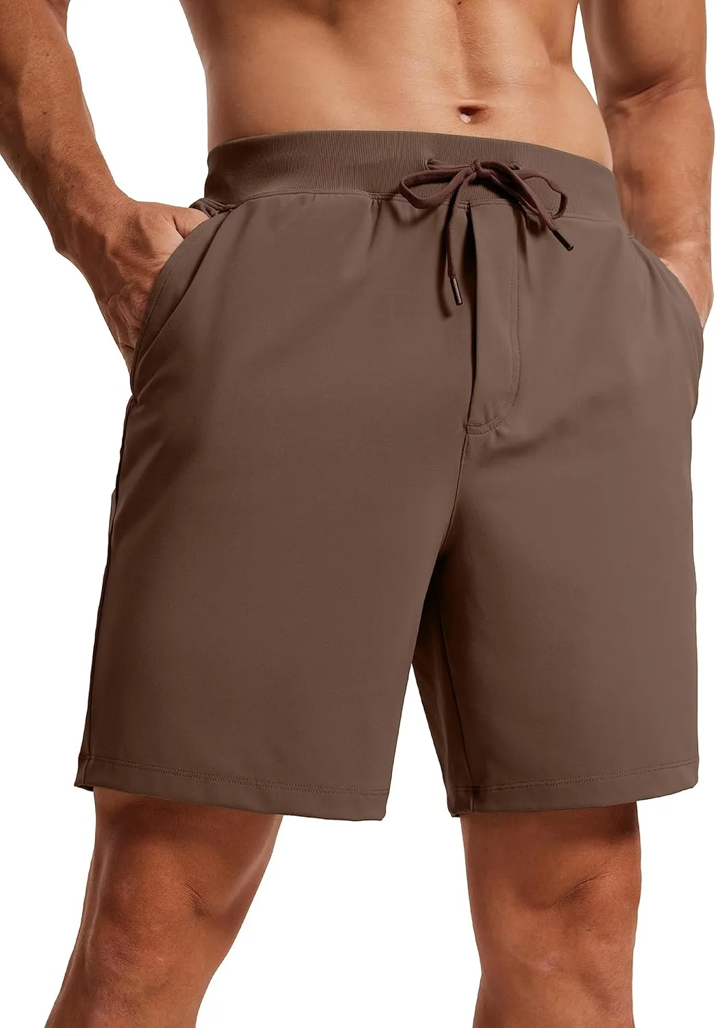 CRZ YOGA Men's Four-Way Stretch Workout Shorts - 7'' Soft Durable for Casual Athletic with Pockets