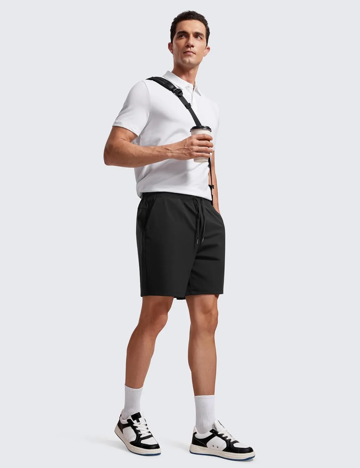 CRZ YOGA Men's Four-Way Stretch Workout Shorts - 7'' Soft Durable for Casual Athletic with Pockets