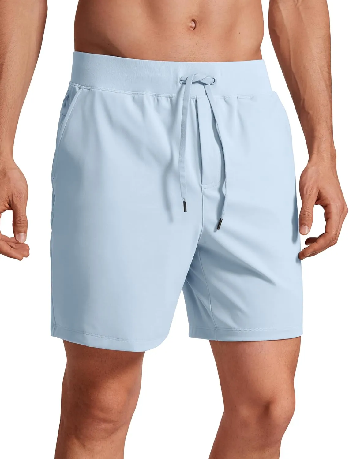 CRZ YOGA Men's Four-Way Stretch Workout Shorts - 7'' Soft Durable for Casual Athletic with Pockets