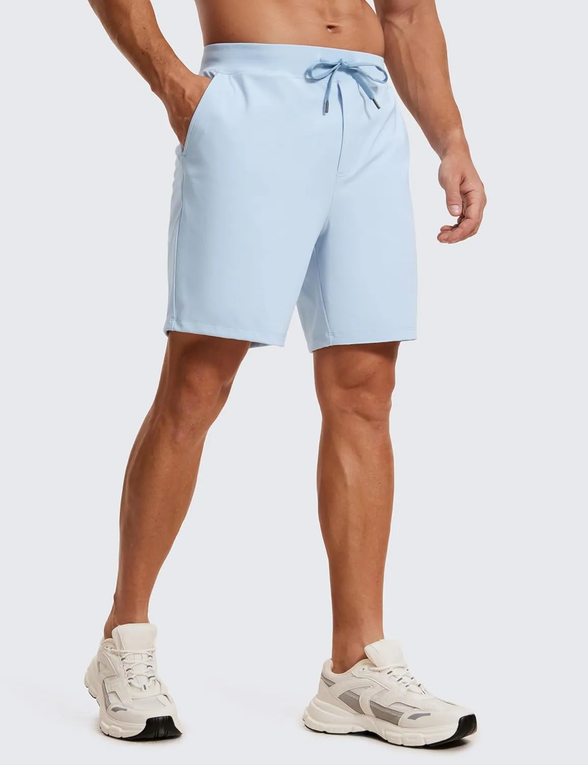 CRZ YOGA Men's Four-Way Stretch Workout Shorts - 7'' Soft Durable for Casual Athletic with Pockets