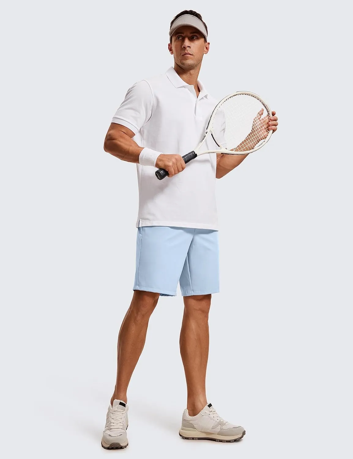 CRZ YOGA Men's Four-Way Stretch Workout Shorts - 9'' Soft Durable for Casual Athletic with Pockets