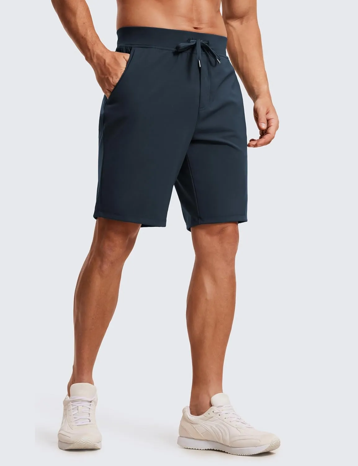 CRZ YOGA Men's Four-Way Stretch Workout Shorts - 9'' Soft Durable for Casual Athletic with Pockets