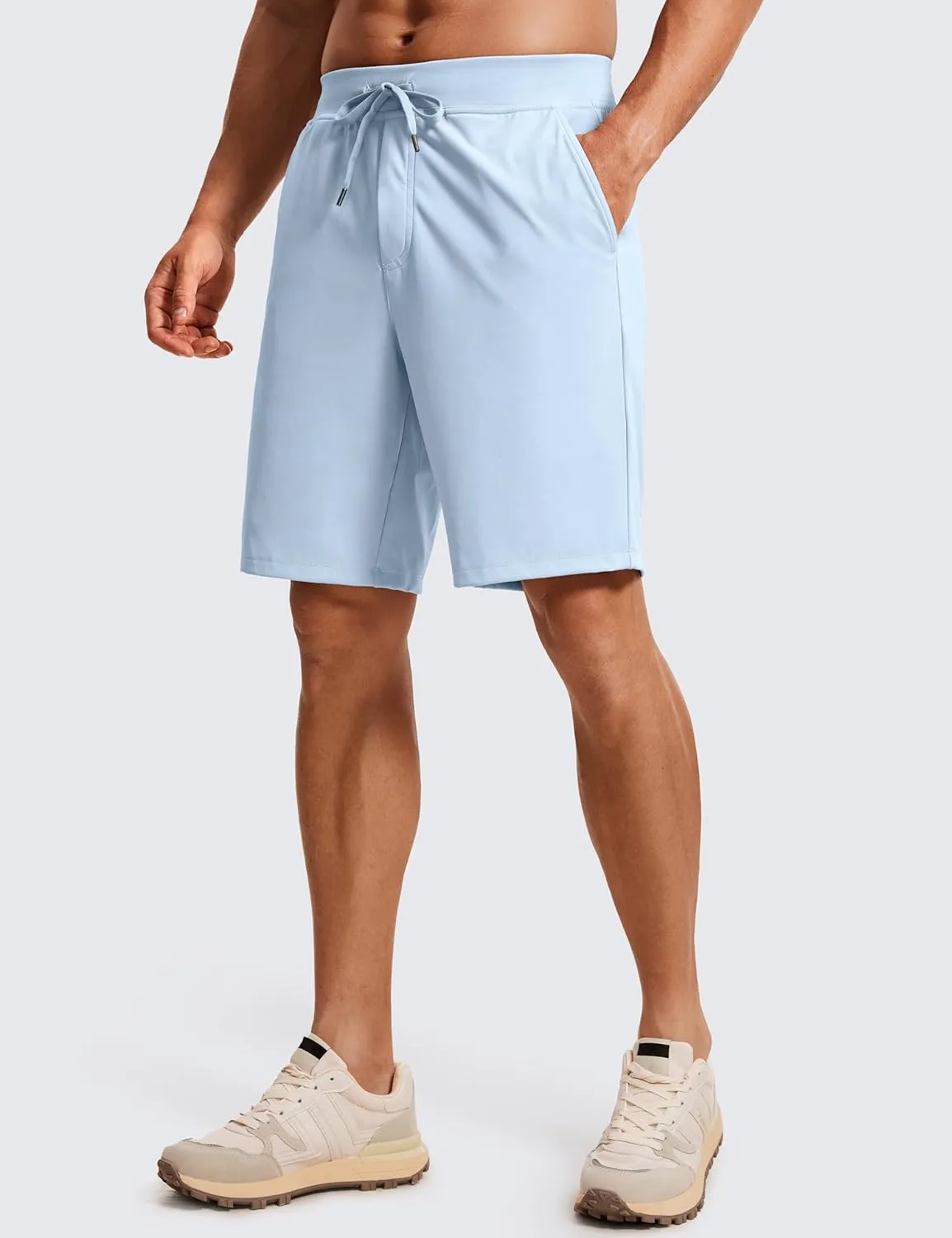CRZ YOGA Men's Four-Way Stretch Workout Shorts - 9'' Soft Durable for Casual Athletic with Pockets