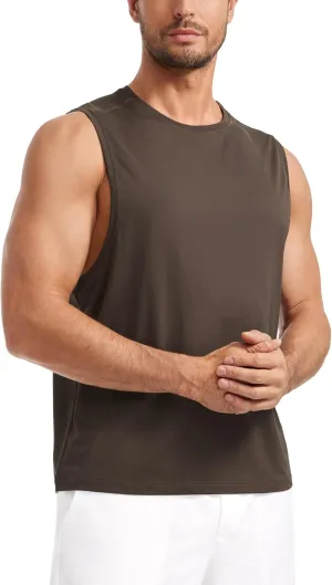 CRZ YOGA Mens Lightweight Muscle Workout Tank Tops Quick Dry Large Armhole Sleeveless Running Athletic Shirts Top