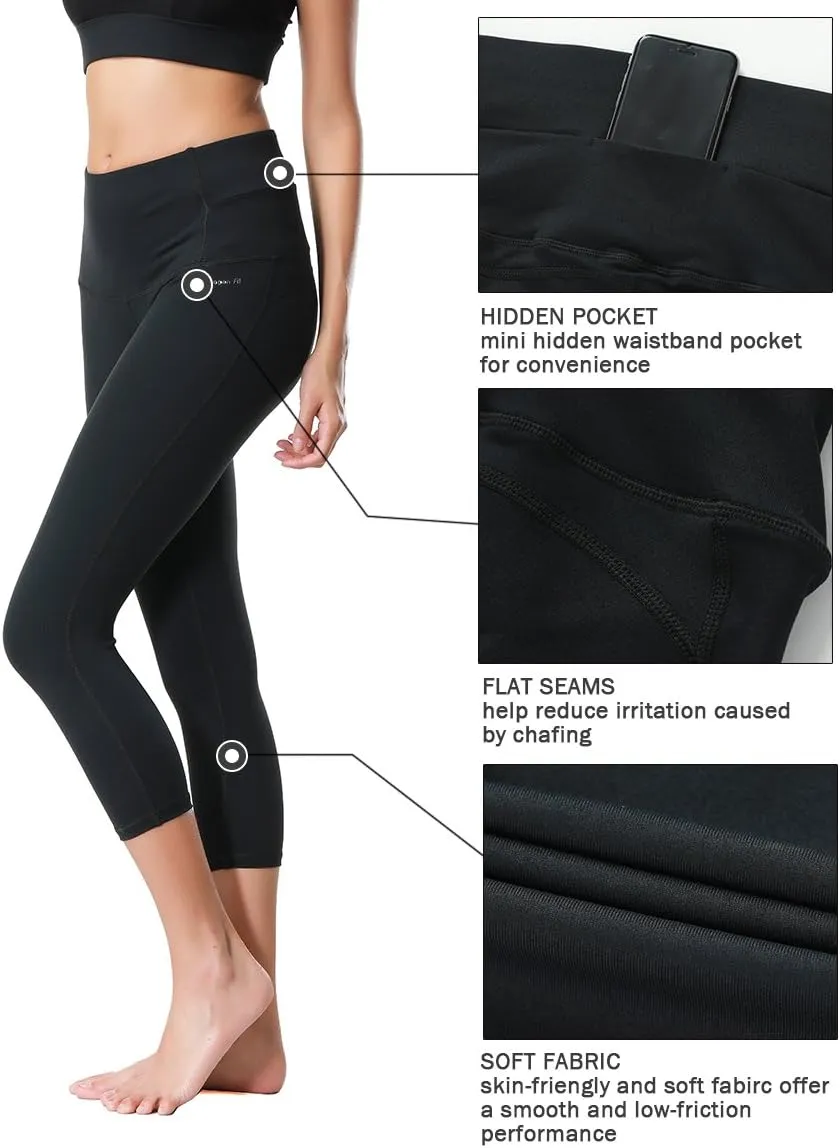Dragon Fit Compression Yoga Pants Power Stretch Workout Leggings with High Waist Tummy Control