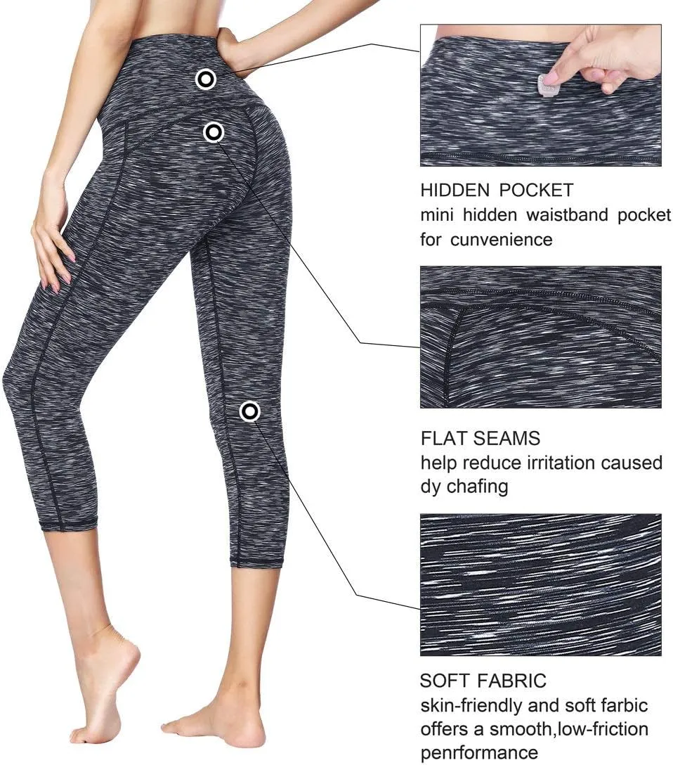 Dragon Fit Compression Yoga Pants Power Stretch Workout Leggings with High Waist Tummy Control