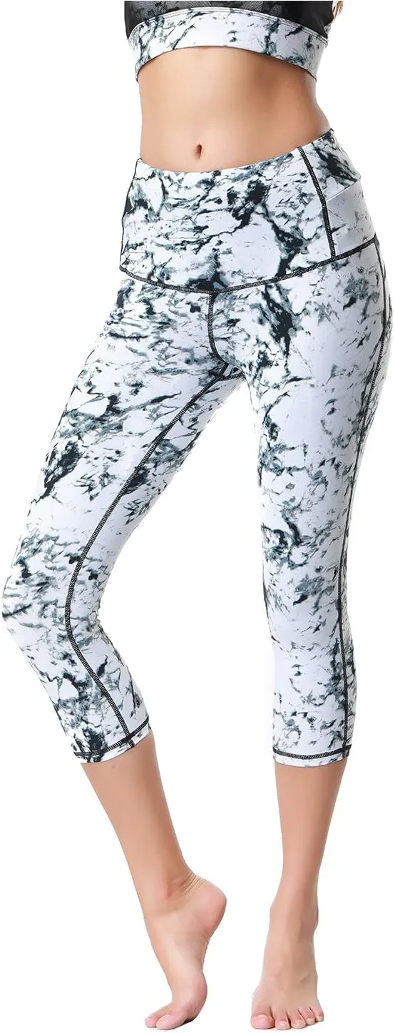 Dragon Fit Compression Yoga Pants Power Stretch Workout Leggings with High Waist Tummy Control