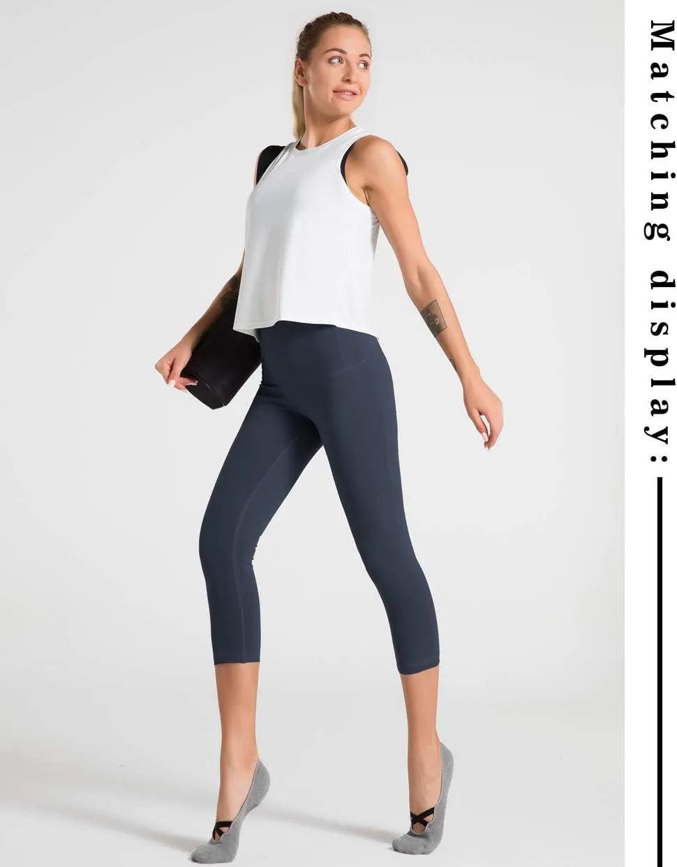 Dragon Fit Compression Yoga Pants Power Stretch Workout Leggings with High Waist Tummy Control