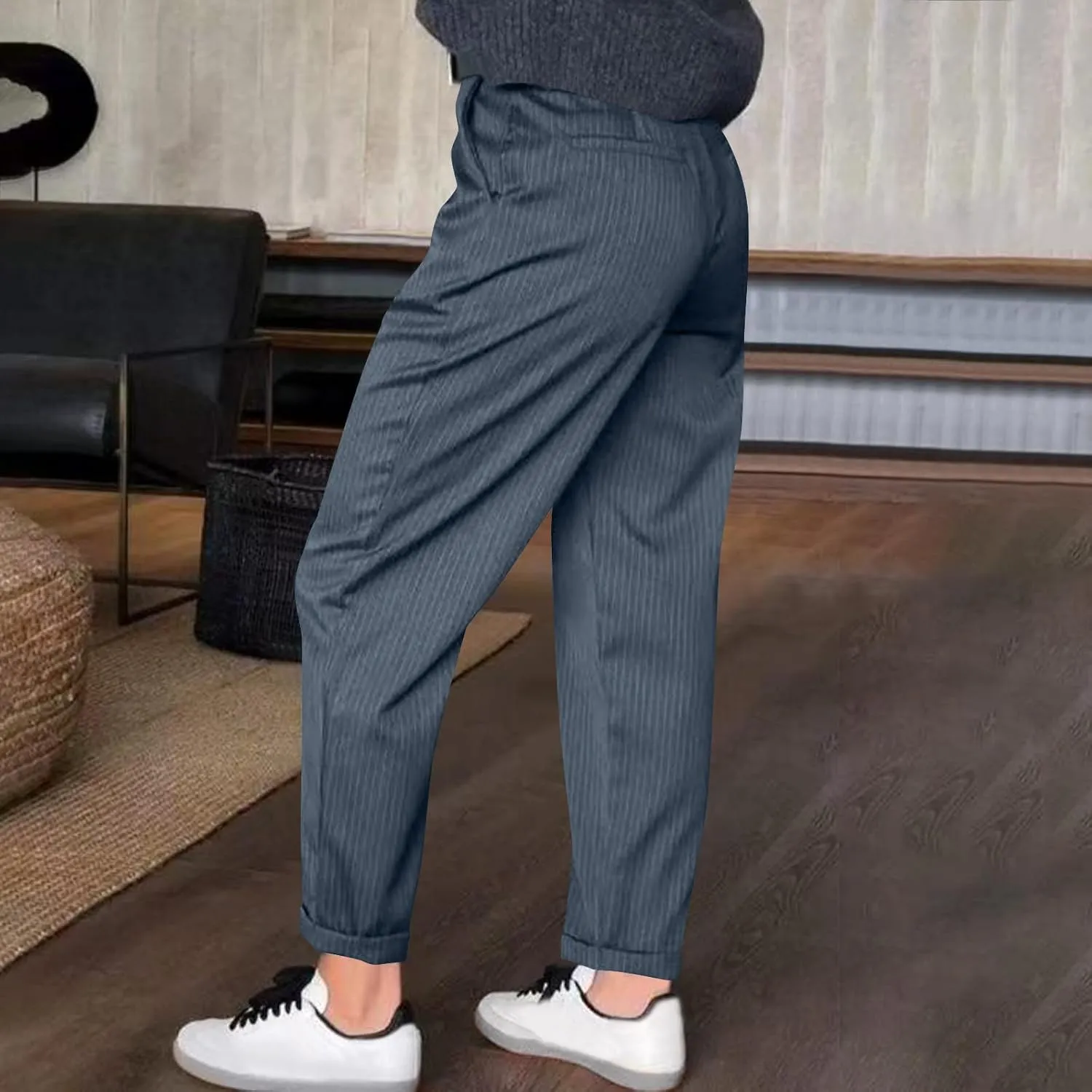 Dress Pants for Women Wide Leg High Waist Casual Loose Fit Straight Leg Work Pants Business Trousers with Pockets