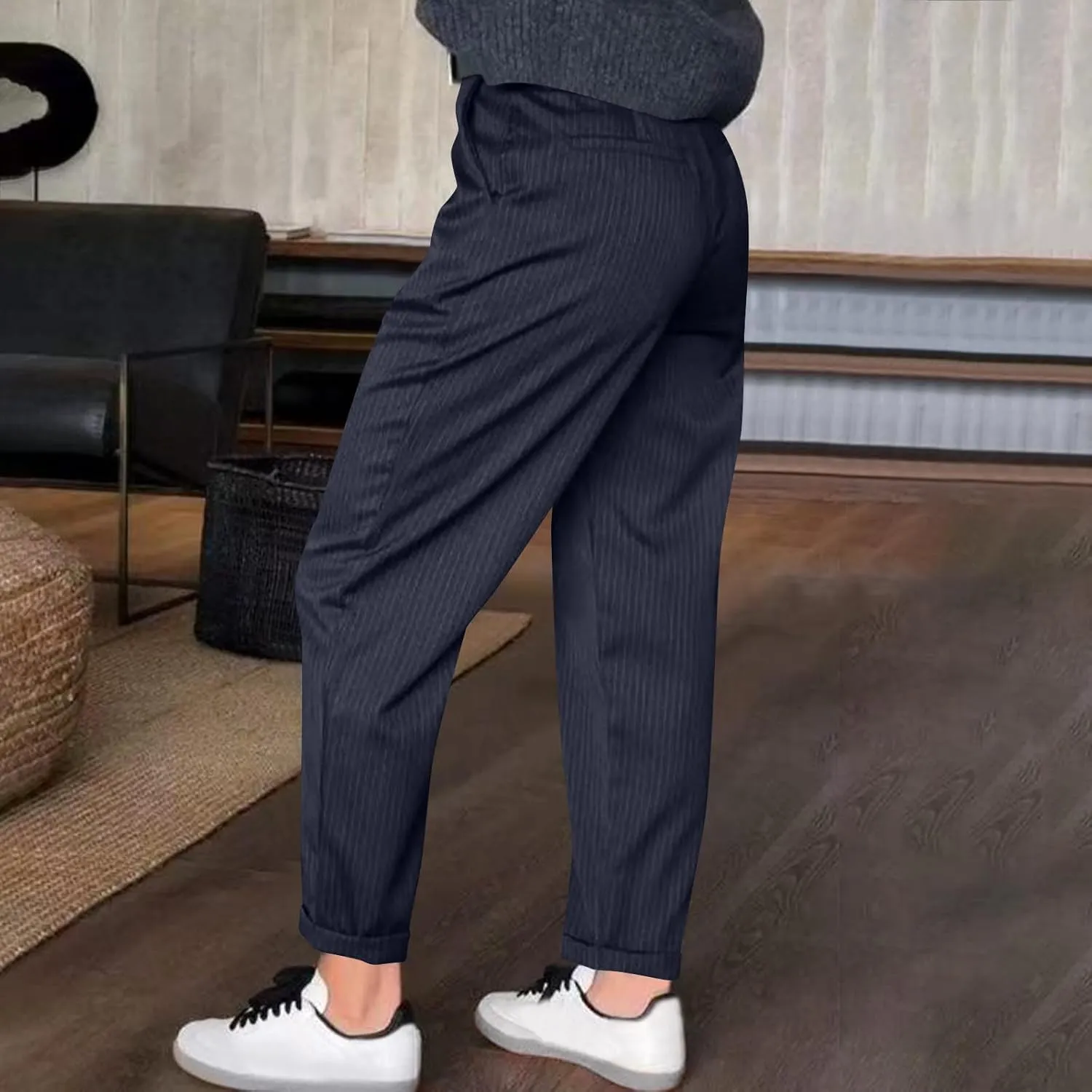 Dress Pants for Women Wide Leg High Waist Casual Loose Fit Straight Leg Work Pants Business Trousers with Pockets