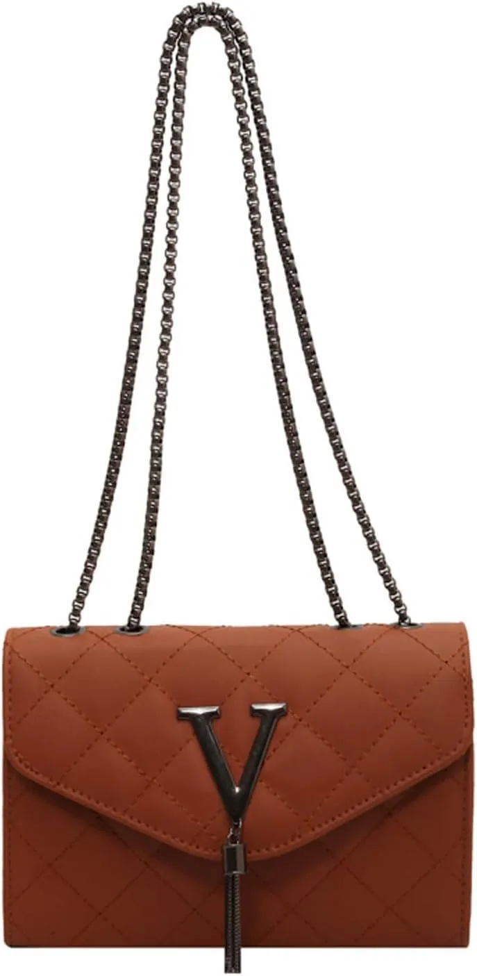 Evening Clutch for Women PU Leather Evening Bag Crossbody Bag Handbag Shoulder Bag for Party Prom Wedding (Brown)