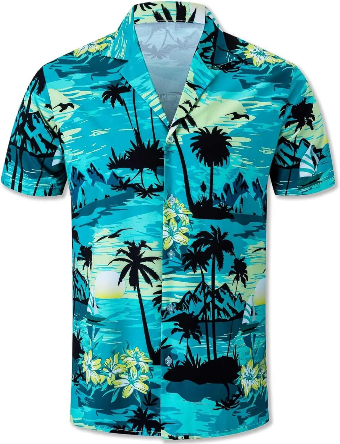 Family Matching Hawaiian Outfits, Dad and Son Beach Vacation Shirts Mommy Daughter Dress, 2T - X-Large