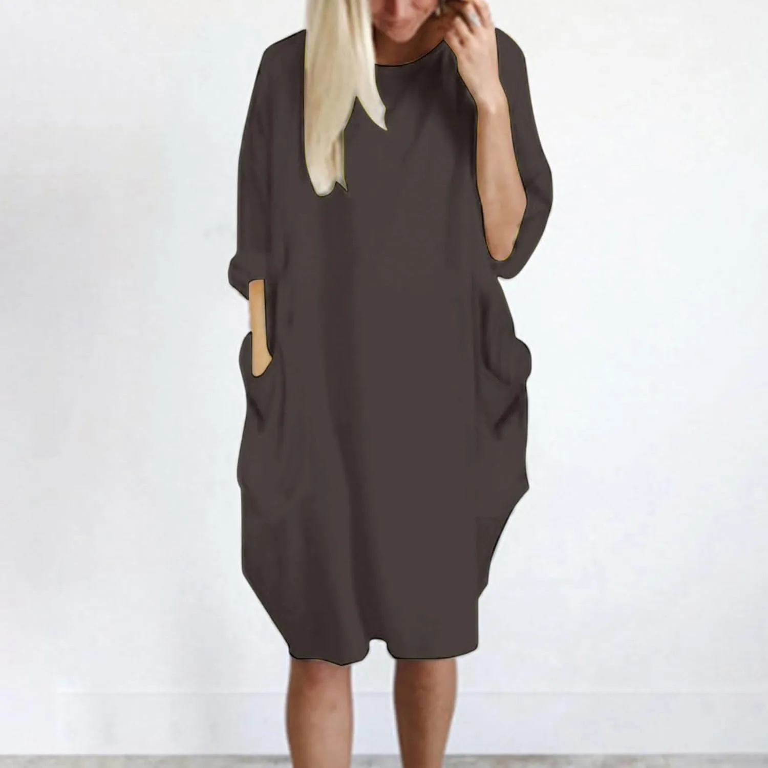 Firzero Womens Oversized Tunic Dress Plus Size Summer Shirts Dress 2024 Casual Baggy Vacation Midi Dress Pullover Tops