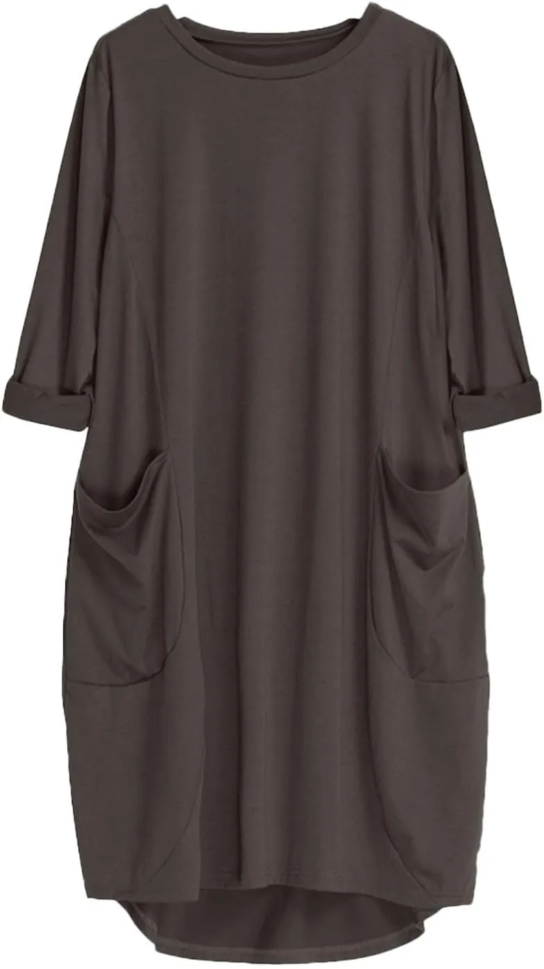 Firzero Womens Oversized Tunic Dress Plus Size Summer Shirts Dress 2024 Casual Baggy Vacation Midi Dress Pullover Tops