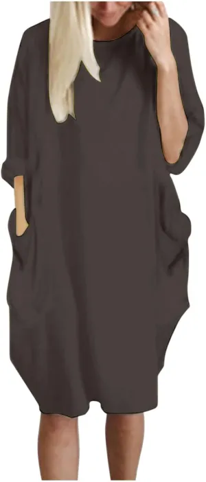 Firzero Womens Oversized Tunic Dress Plus Size Summer Shirts Dress 2024 Casual Baggy Vacation Midi Dress Pullover Tops