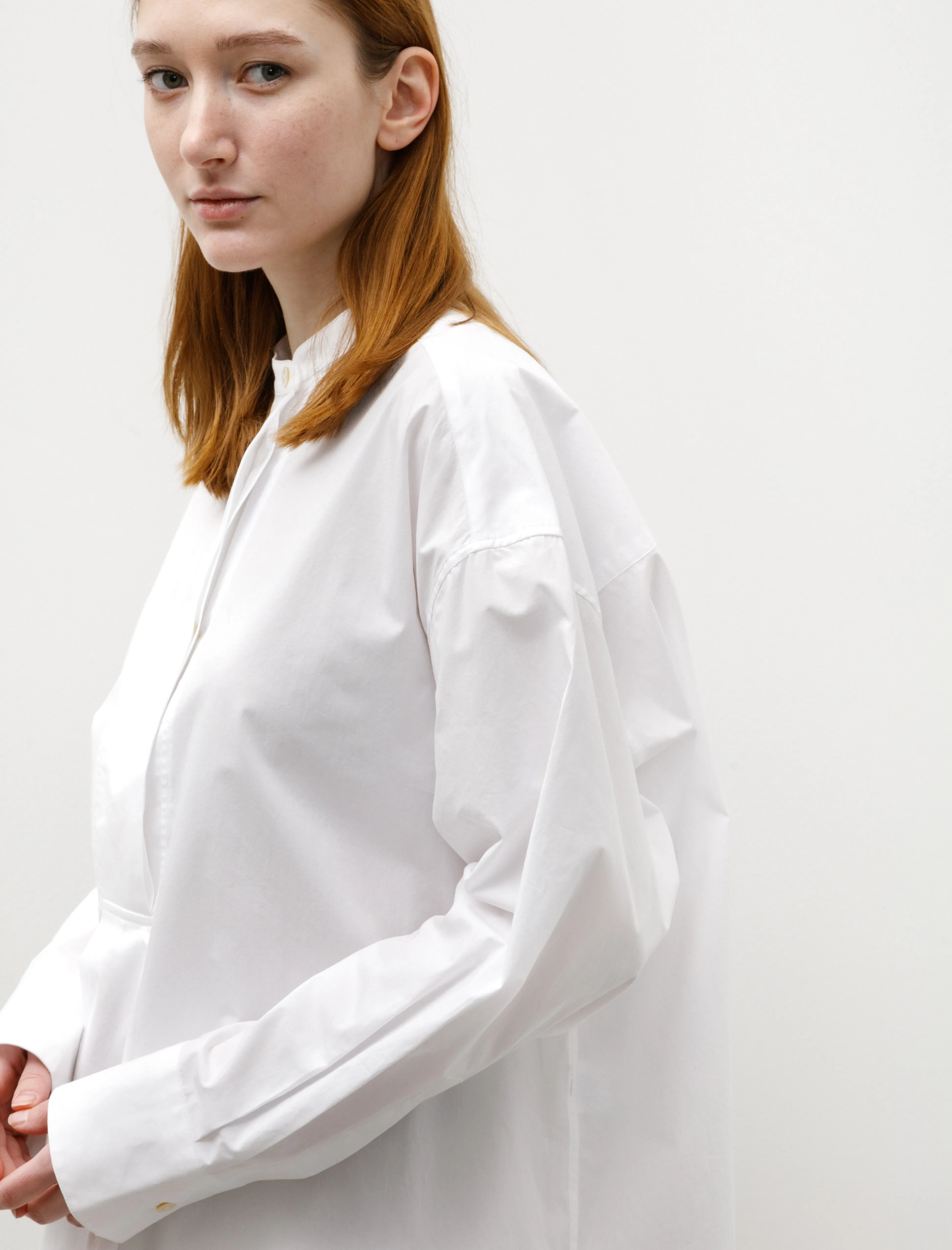 Frink Half Placket Shirt White