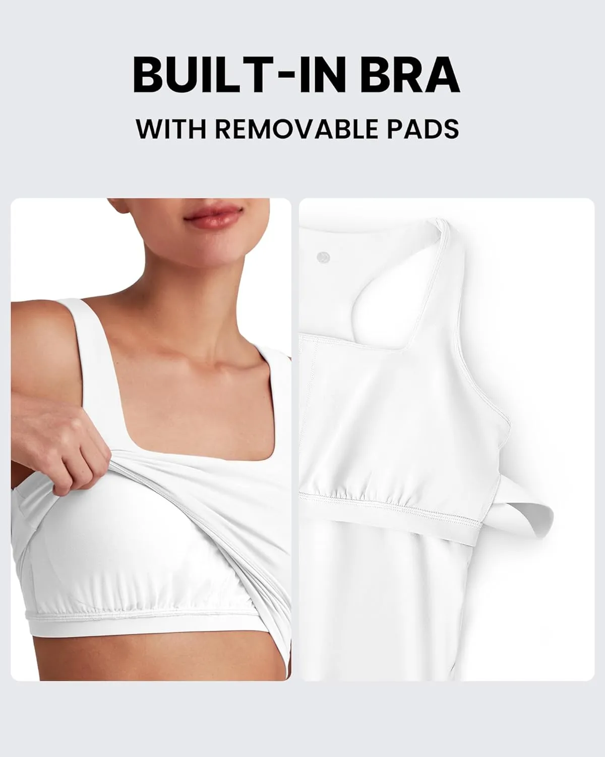 G4Free BareFeel Maternity Racerback Tank Tops with Built in Bra Ruched Sleeveless Square Neck Pregnancy Yoga Workout Shirts