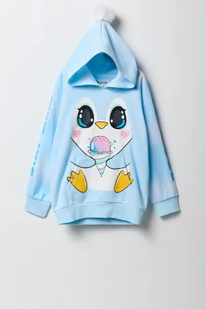 Girls Ice Cream Penguin Character Hoodie