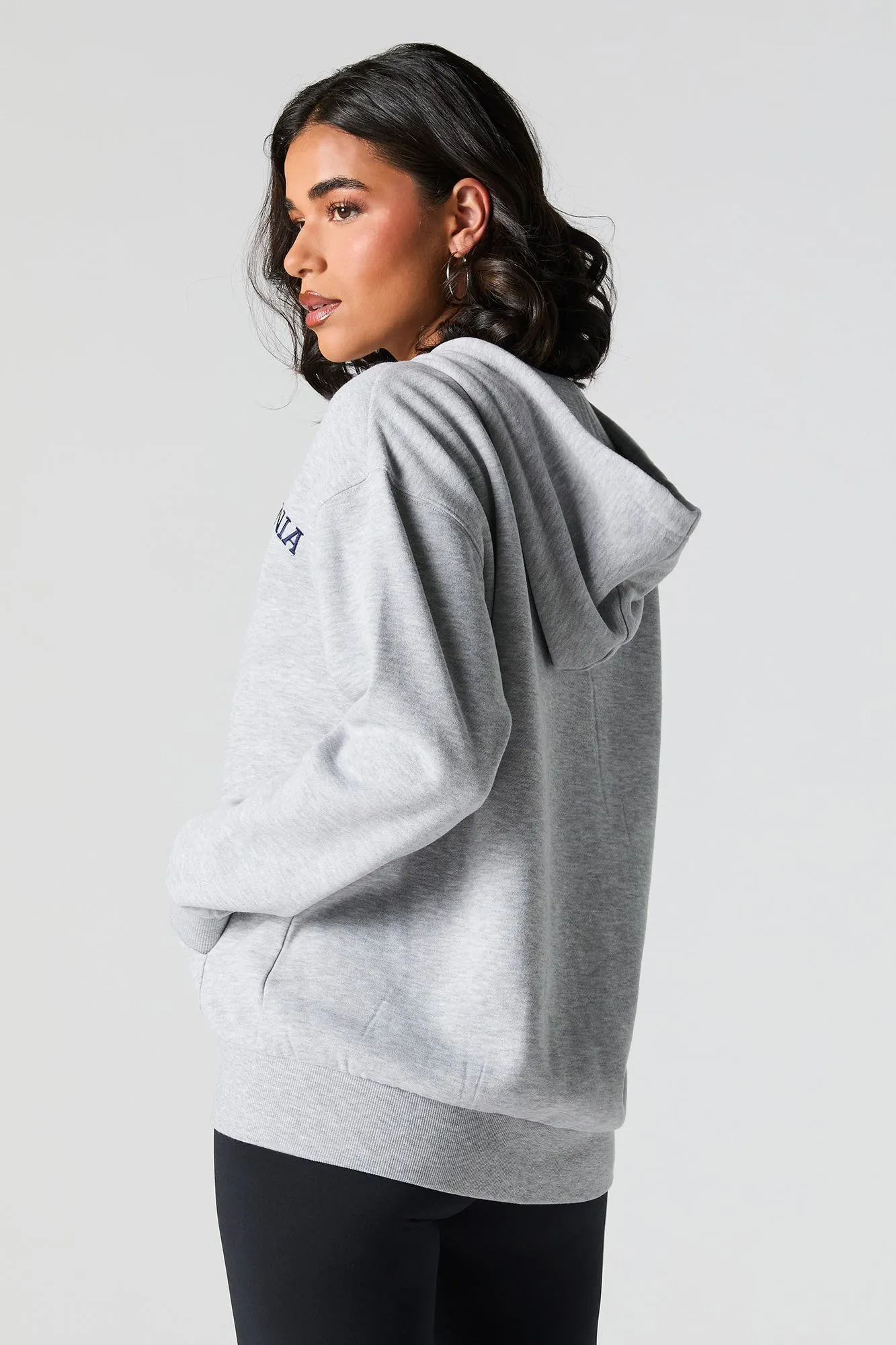 Graphic Zip-Up Fleece Hoodie