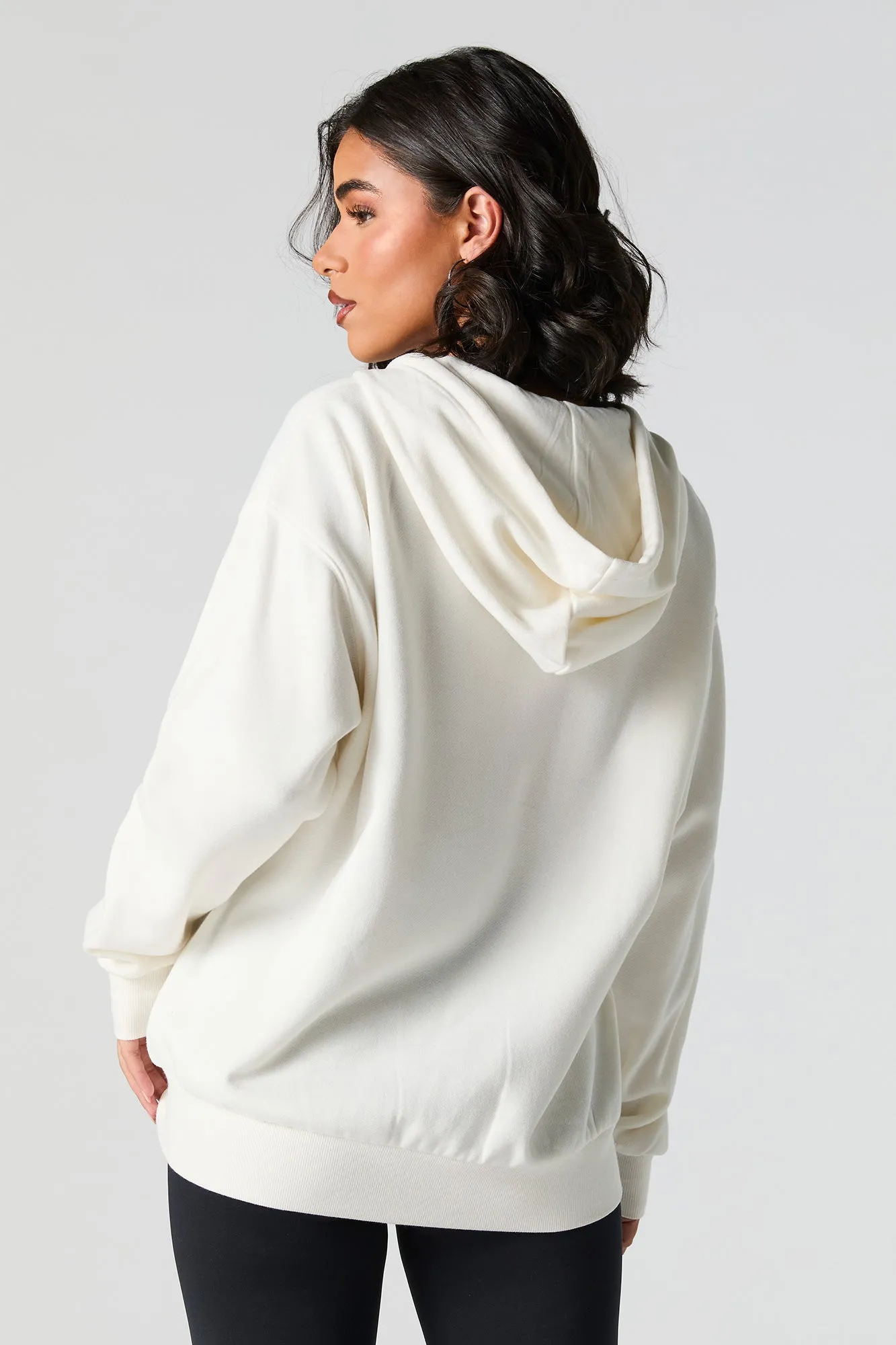 Graphic Zip-Up Fleece Hoodie