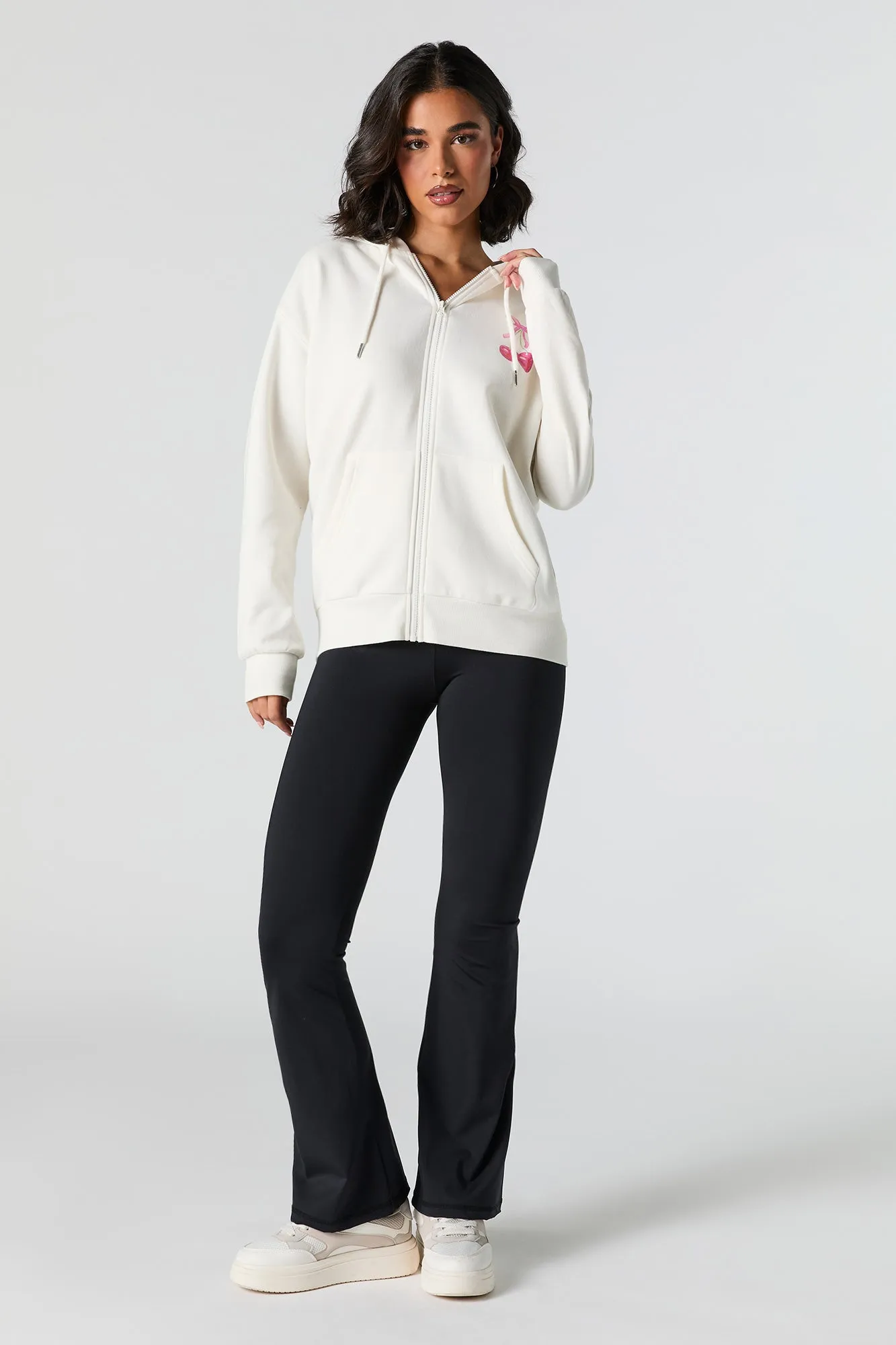 Graphic Zip-Up Fleece Hoodie