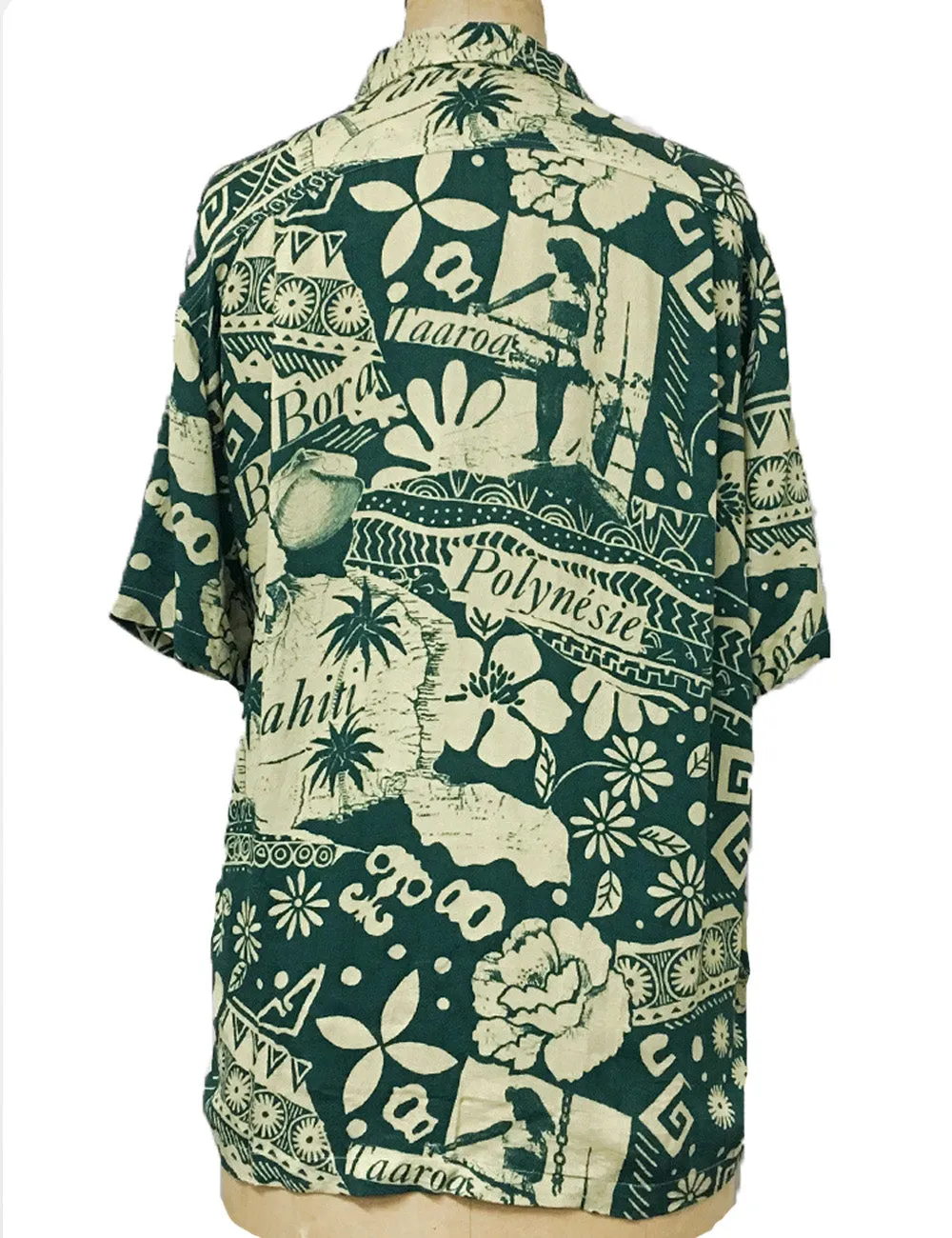 Green South Seas Soft Men's Button Up Tiki Sonny Shirt