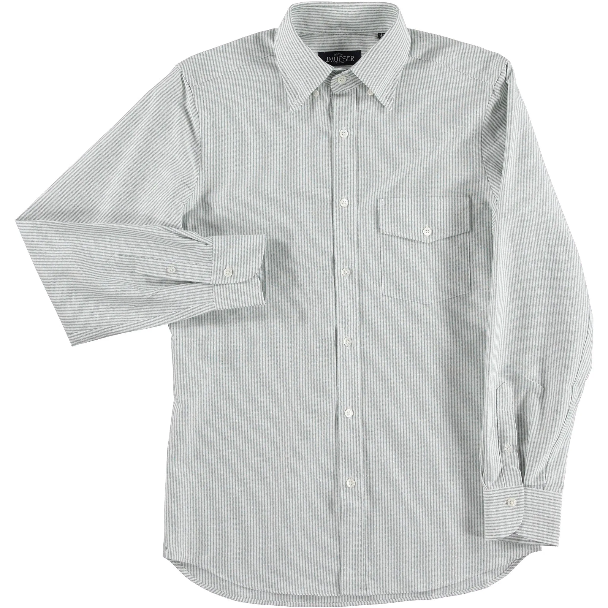 Green Stripe Oxford Button Down Shirt