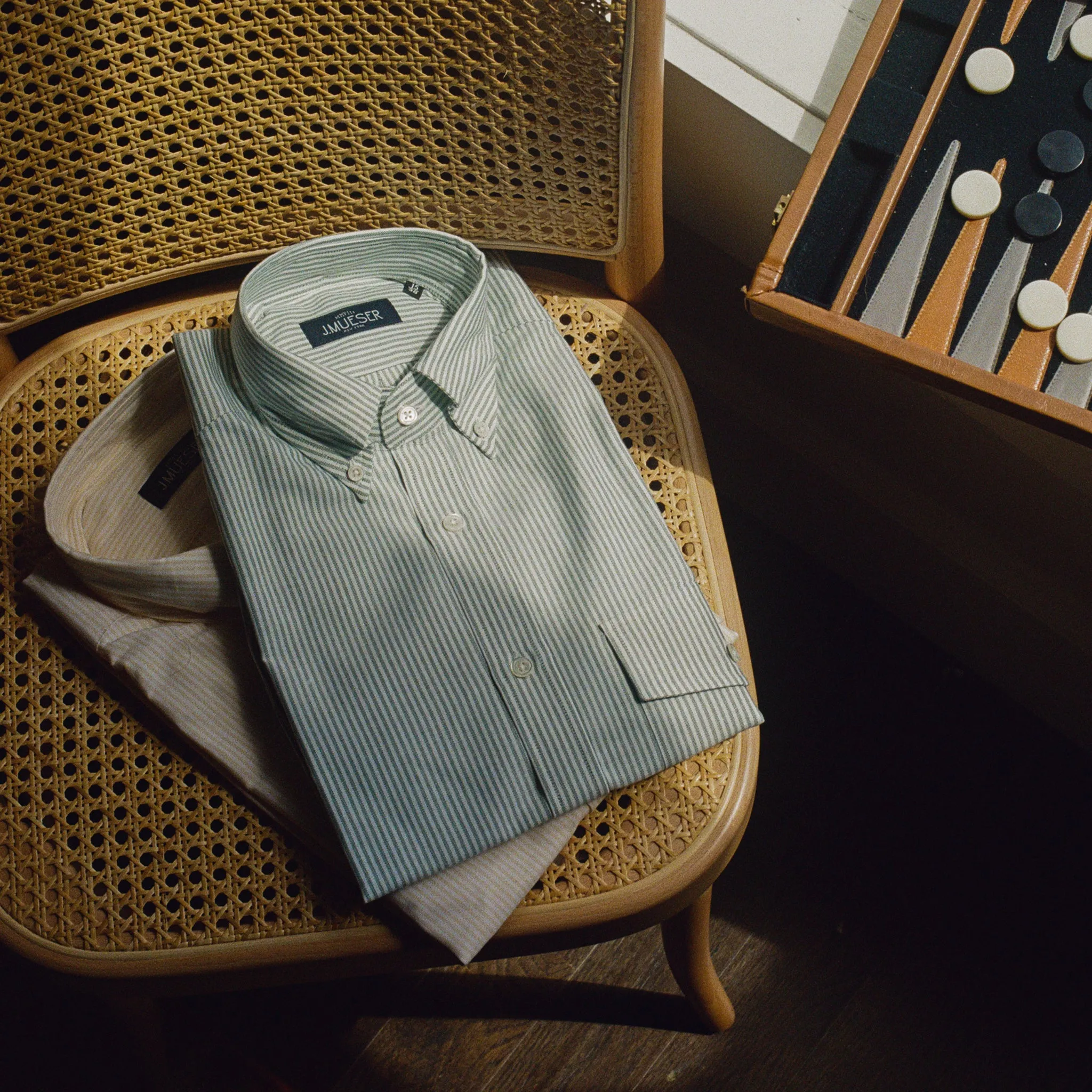 Green Stripe Oxford Button Down Shirt