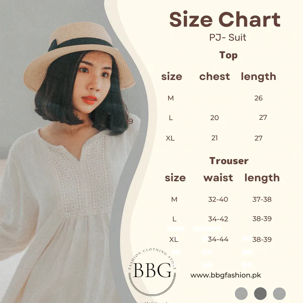 Grey Meow Women Night Suit PJ 3 Pieces Set