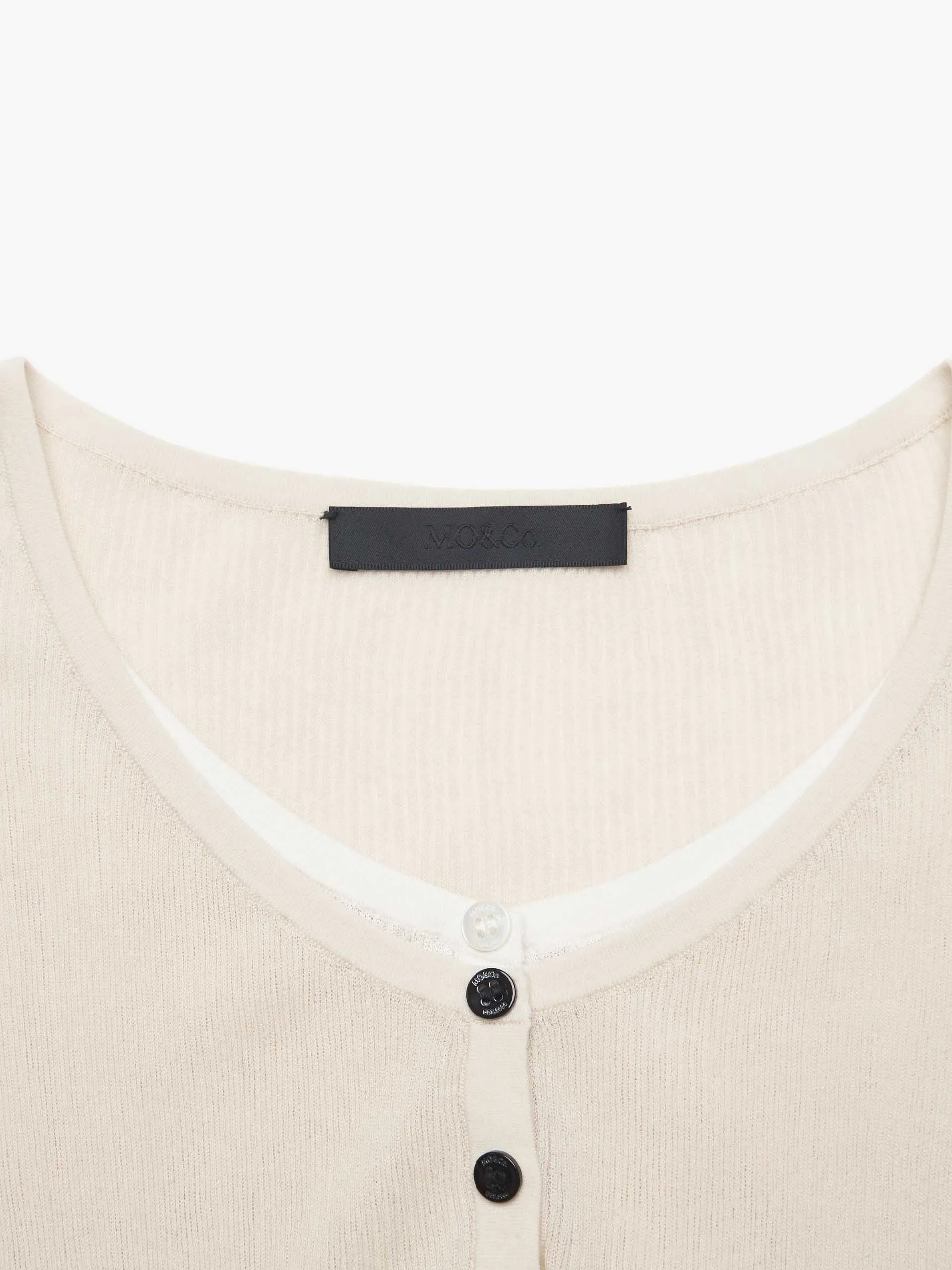 Half Button Contrast Top