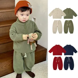 Half Button Polar Fleece Sweatshirt Set