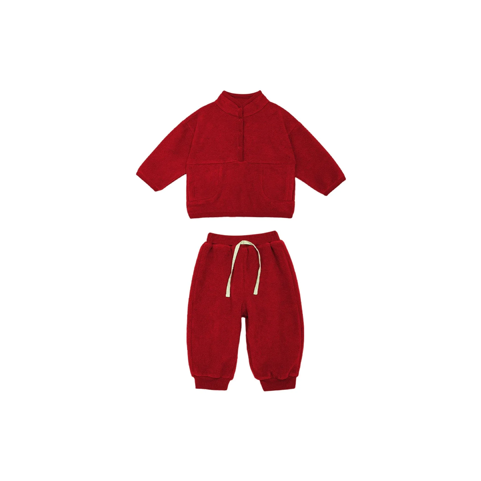 Half Button Polar Fleece Sweatshirt Set