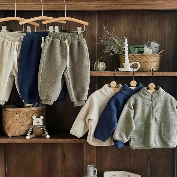 Half Button Polar Fleece Sweatshirt Set
