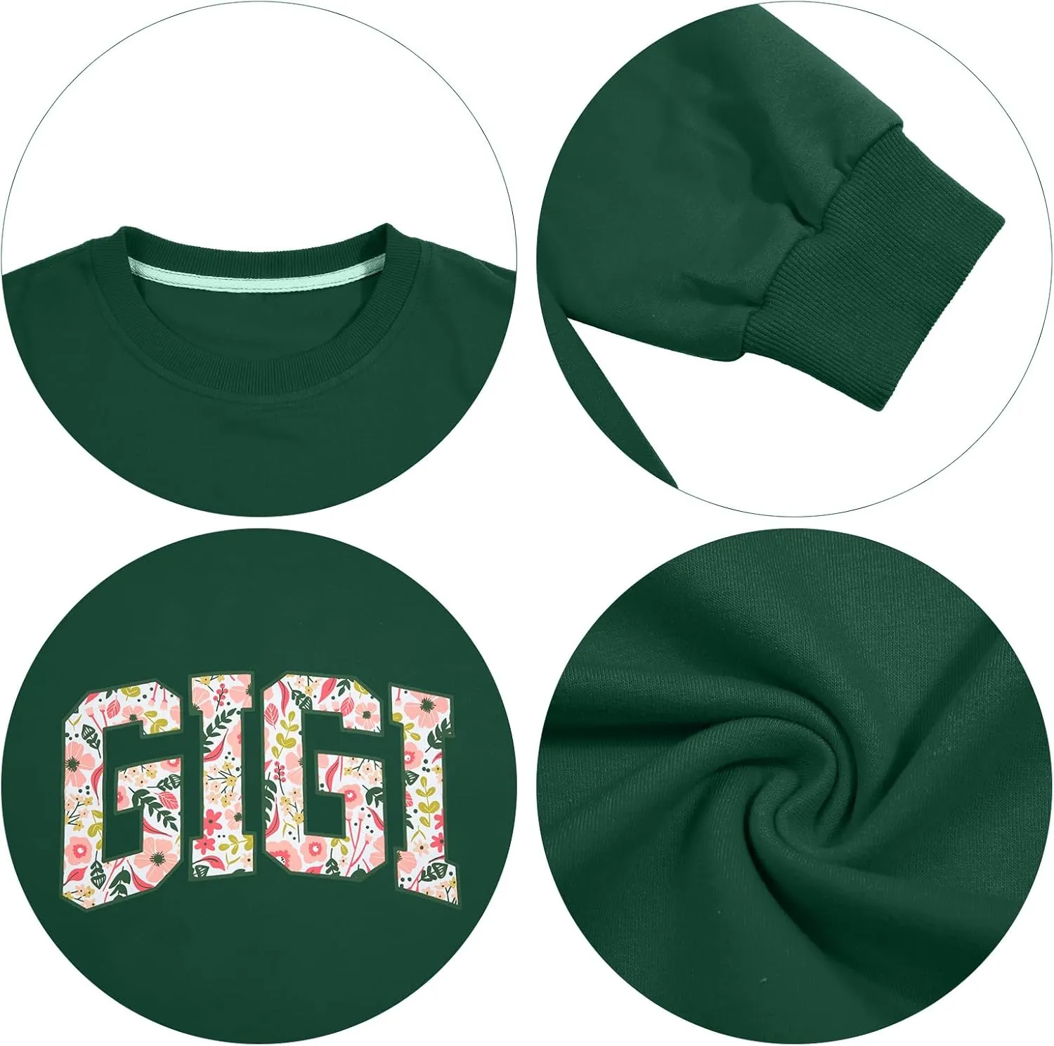 HEBBE Gigi Sweatshirts for Women Grandma Sweatshirt Gifts for Grandmother Nana Letters Print Shirt Pullover Top