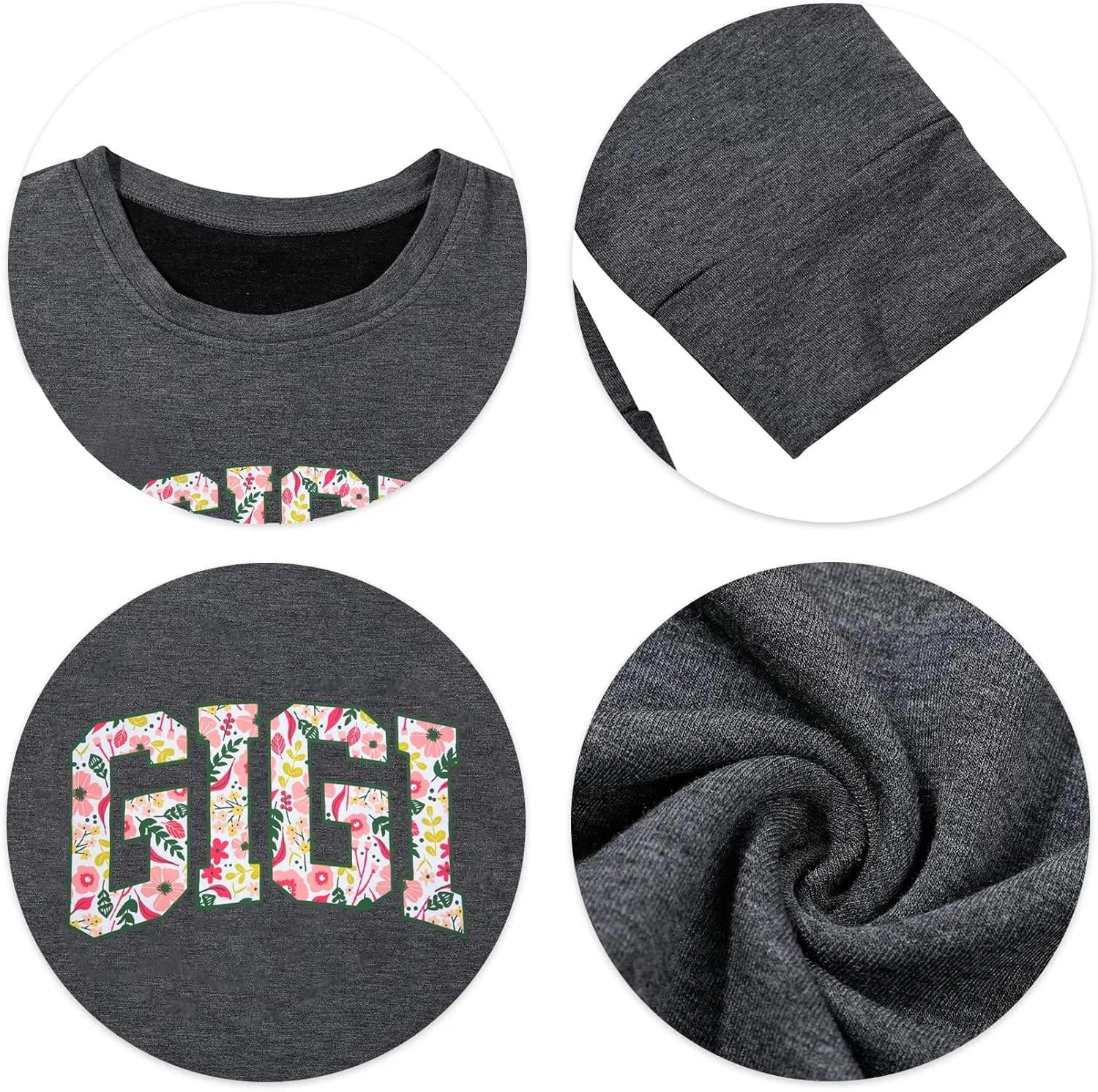 HEBBE Gigi Sweatshirts for Women Grandma Sweatshirt Gifts for Grandmother Nana Letters Print Shirt Pullover Top