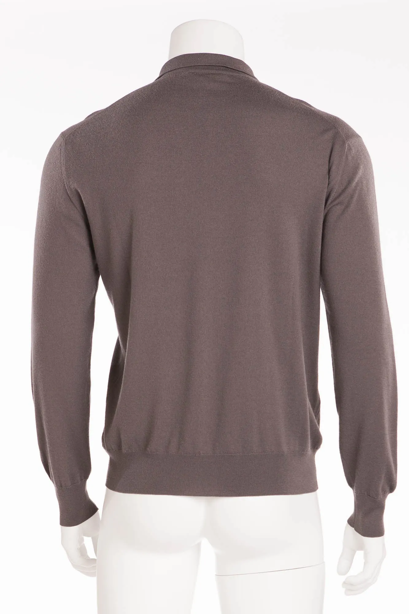 Hermes - Long Sleeve Grey Zip Neck Cashmere Sweater - XL