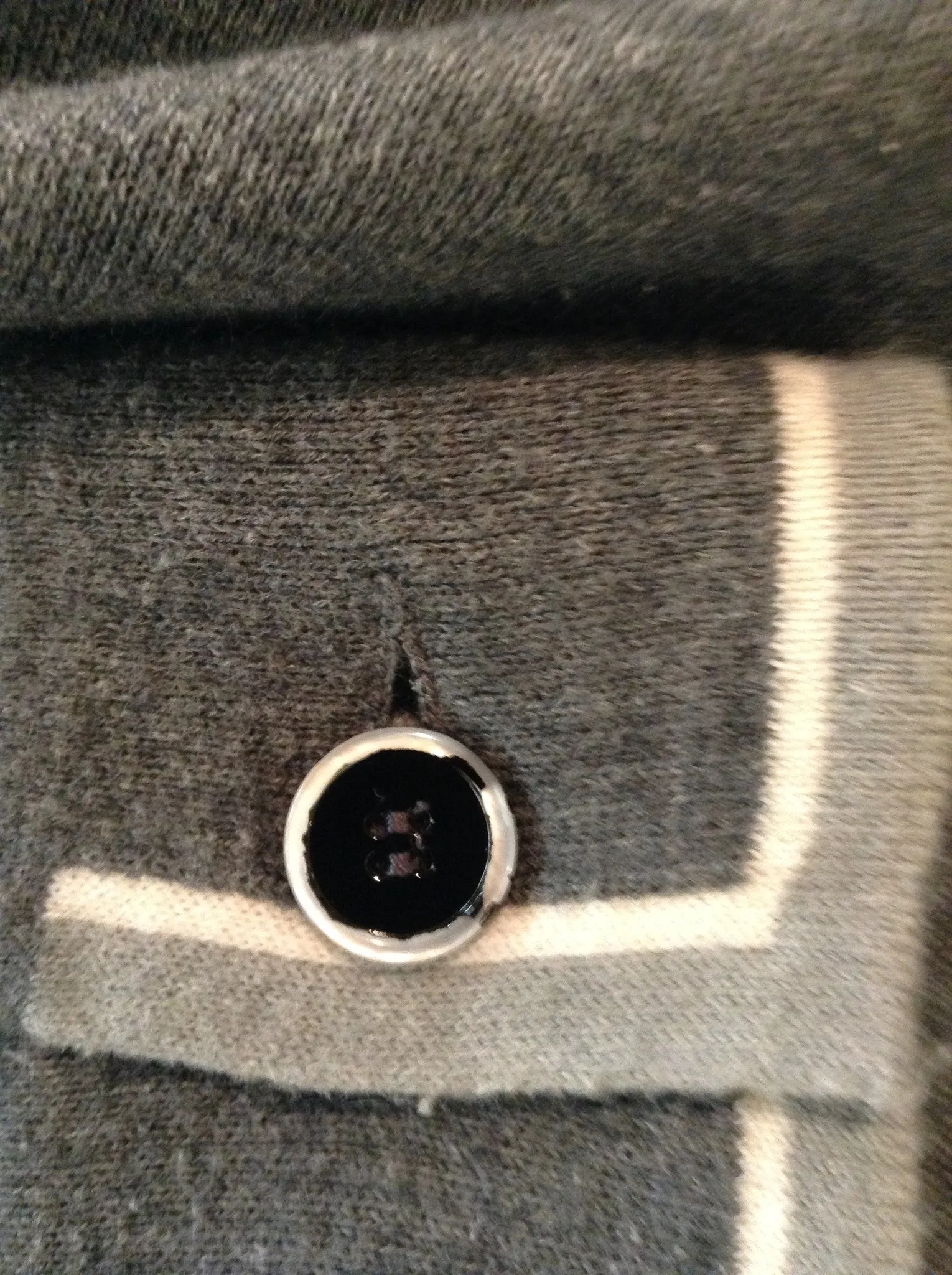 Hermes - Long Sleeve Grey Zip Neck Sweater - L