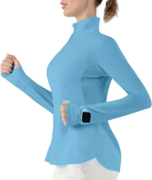 Hiverlay Women's Quick Dry Shirts Long Sleeve for Running Hiking Workout UPF50  Lightweight Pullover Top with Pocket