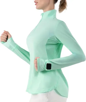Hiverlay Women's Quick Dry Shirts Long Sleeve for Running Hiking Workout UPF50  Lightweight Pullover Top with Pocket