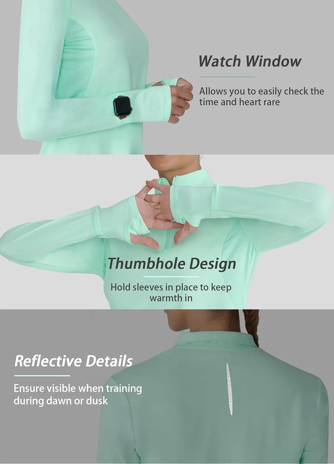 Hiverlay Women's Quick Dry Shirts Long Sleeve for Running Hiking Workout UPF50  Lightweight Pullover Top with Pocket