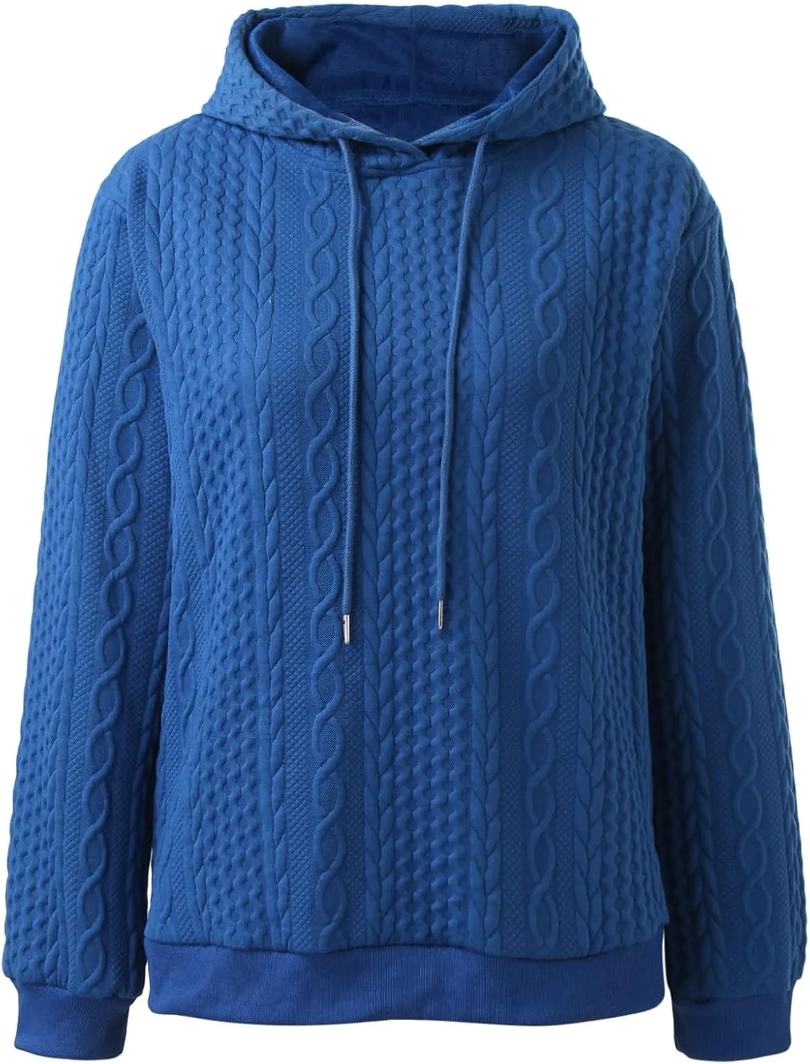 Hooded Sweatshirt Women Pullover Drawstring Loose Sweaters Trendy Oversized Long Sleeve Shirt Solid Top with Pocket