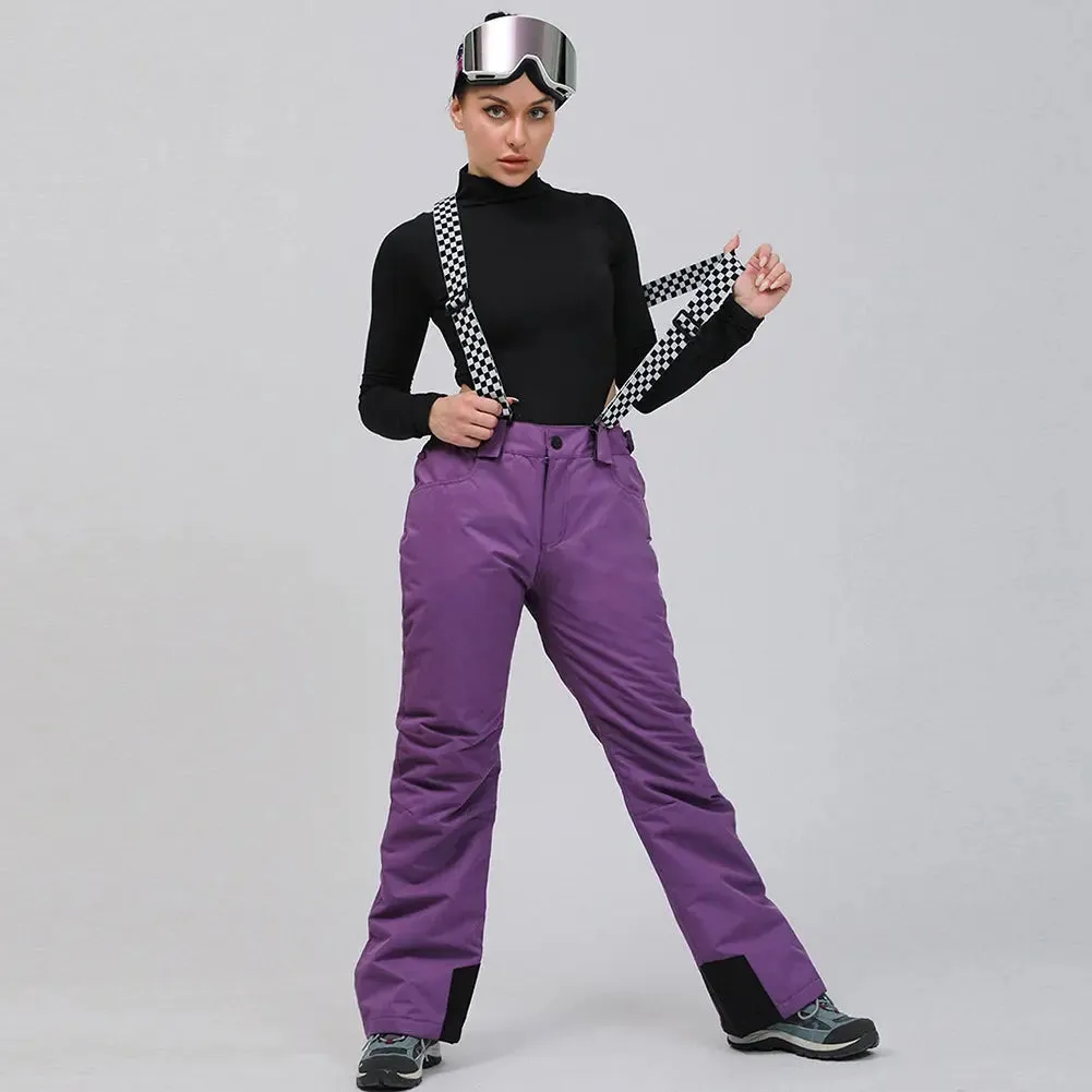 HOTIAN Women's Ski Pants Adjustable Strap Snowboard Pants