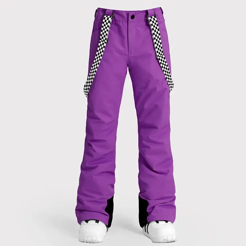 HOTIAN Women's Ski Pants Adjustable Strap Snowboard Pants