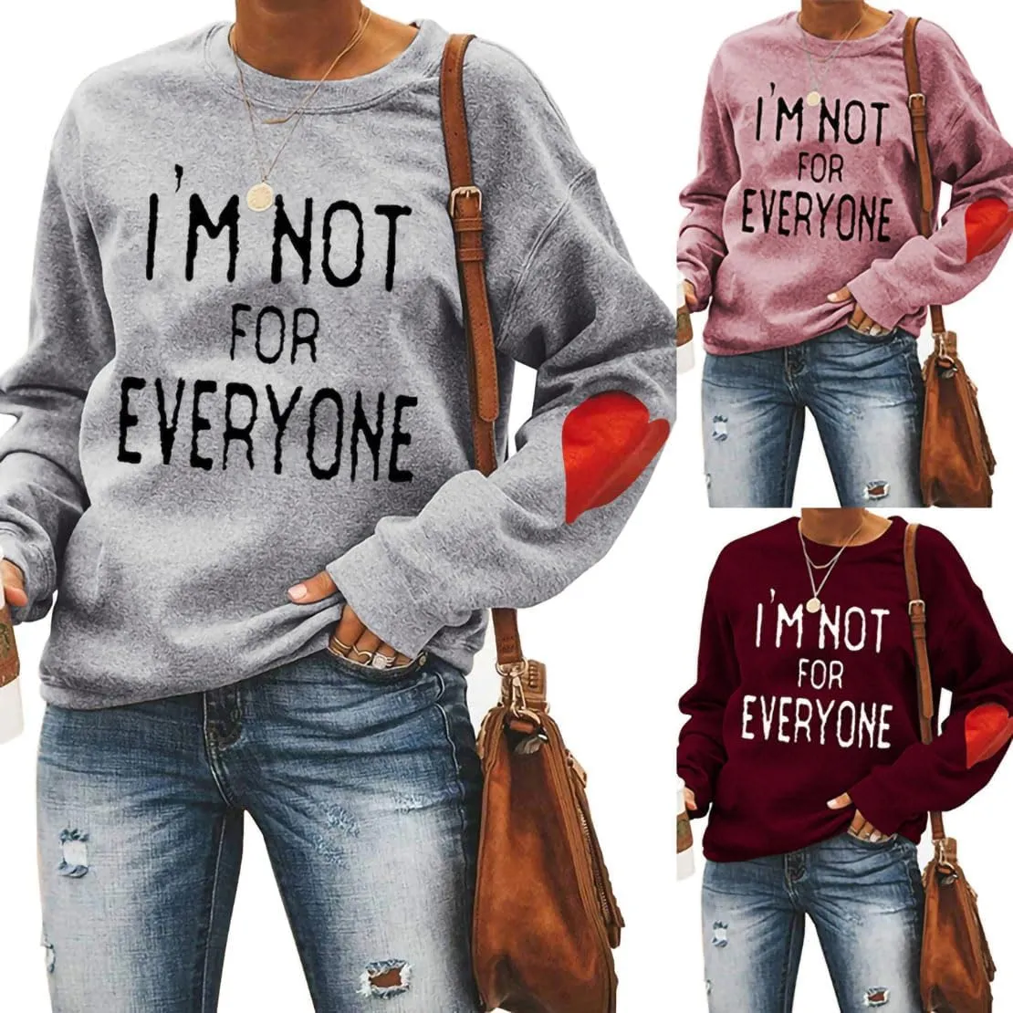 I'm Not for Everyone Sweatshirt for Womens Casual Funny Shirt Crewneck Long Sleeve Letter Graphic Pullover Tops